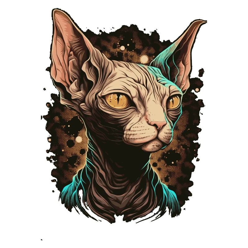 Mignon Céleste Sphynx Chat Race Sorcière Occulte