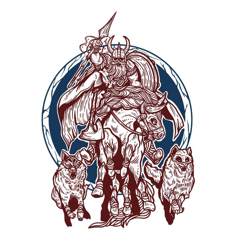 Viking Odin avec design Sleipnir & Gungnir