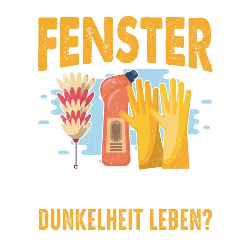 Fenster putzen oder in Dunkelheit leben Sarkasmus