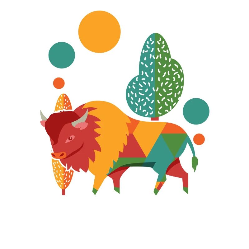 Bison Büffel Bunt