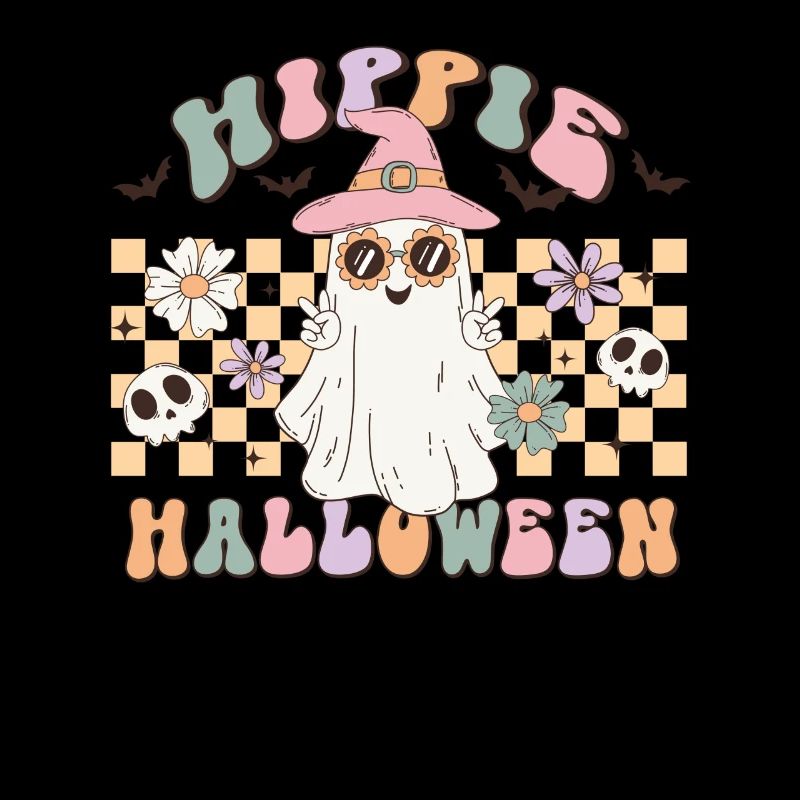 Hippies Halloween Geist: Süßes oder Saures Retro