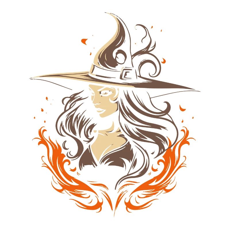 Magical Witch Splendour: Elegant Modern Witch Fire