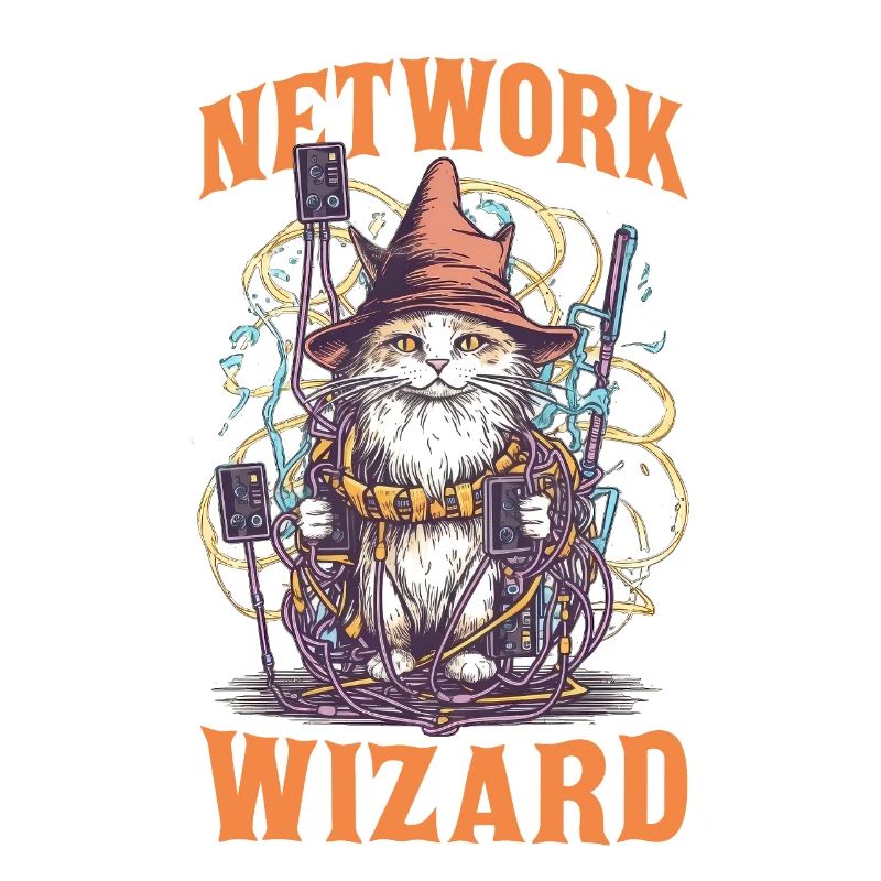 Network Wizard Network Admin Cat Computer Engineer
