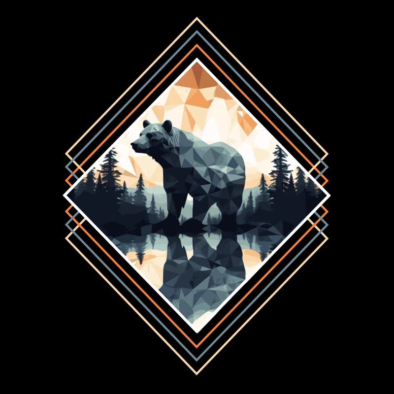Ours abstrait dans les montagnes