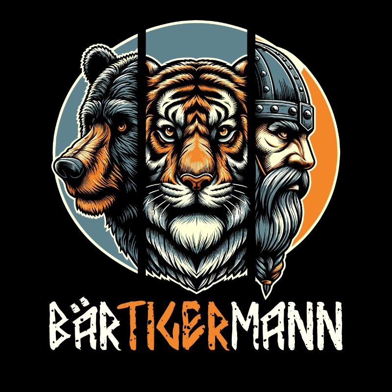 Bärtigermann Bär Tiger Mann Geschenk Bart