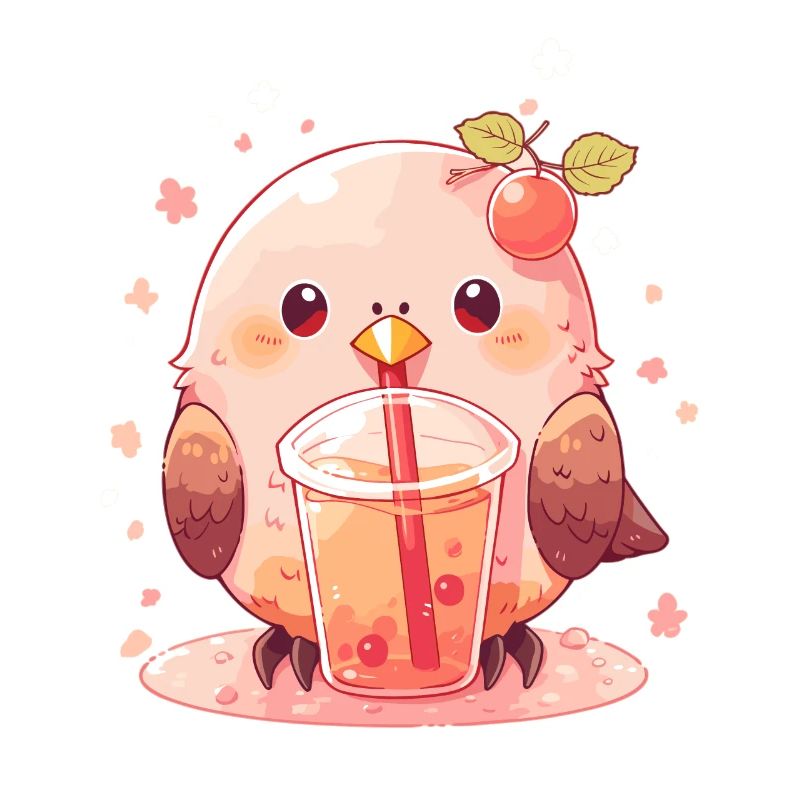 Inséparable kawaii boit Boba Bubble Tea Chibi