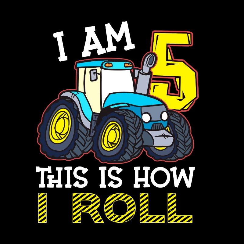 5th Birthday Funny Tractor Gift