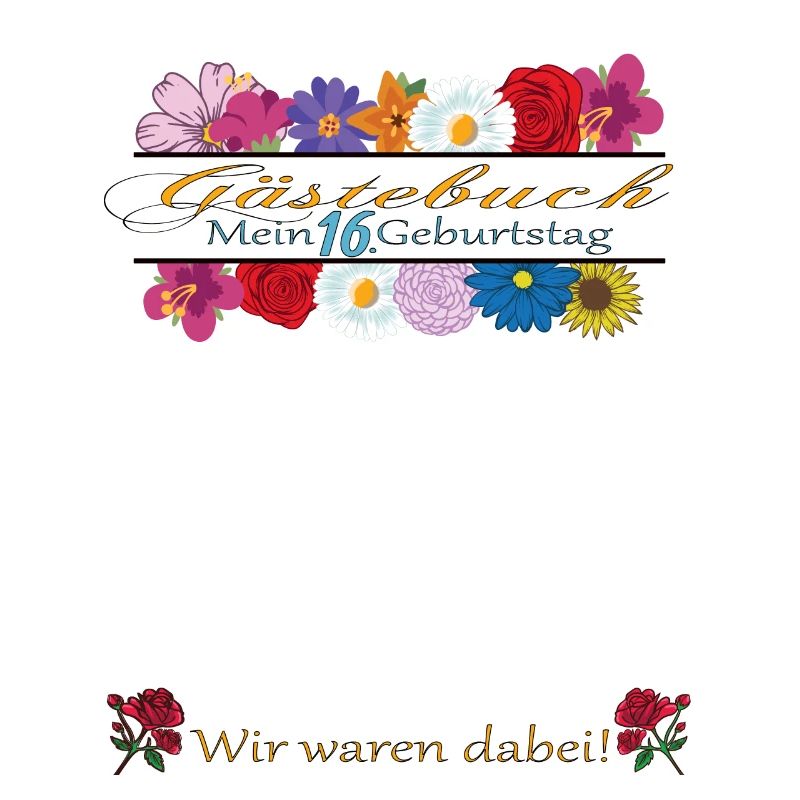 16. Geburtstag Mädchen & Junge Gästebuch