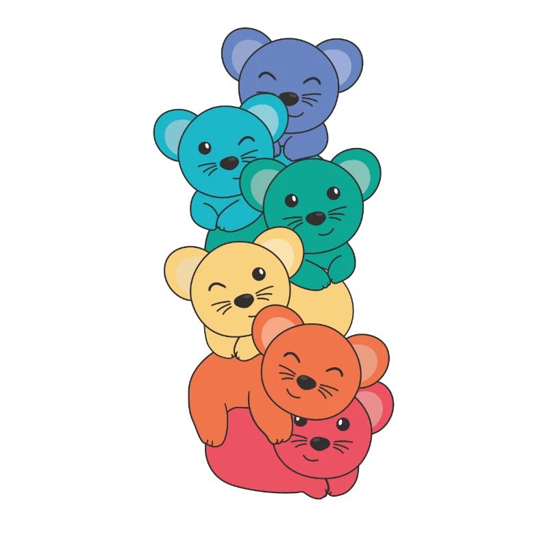 Rainbow Flag Pride LGBTQ Cute Mouse Stack