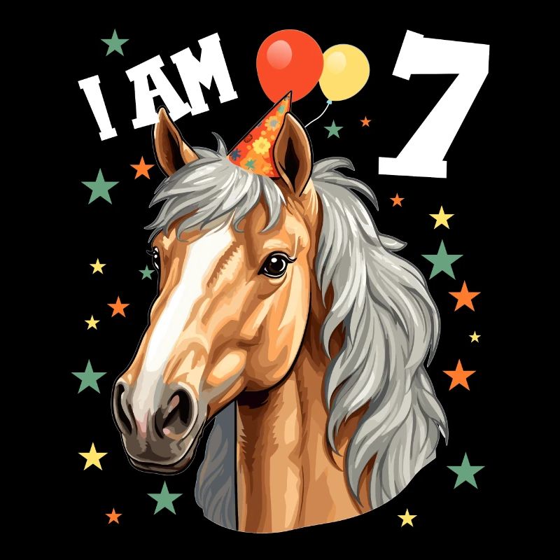 Ich bin 7 Jahre alt Pferde Pferd 7. Geburtstag