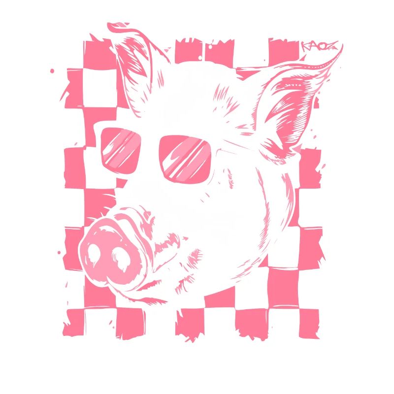 Cochon de drapeau à damier cool