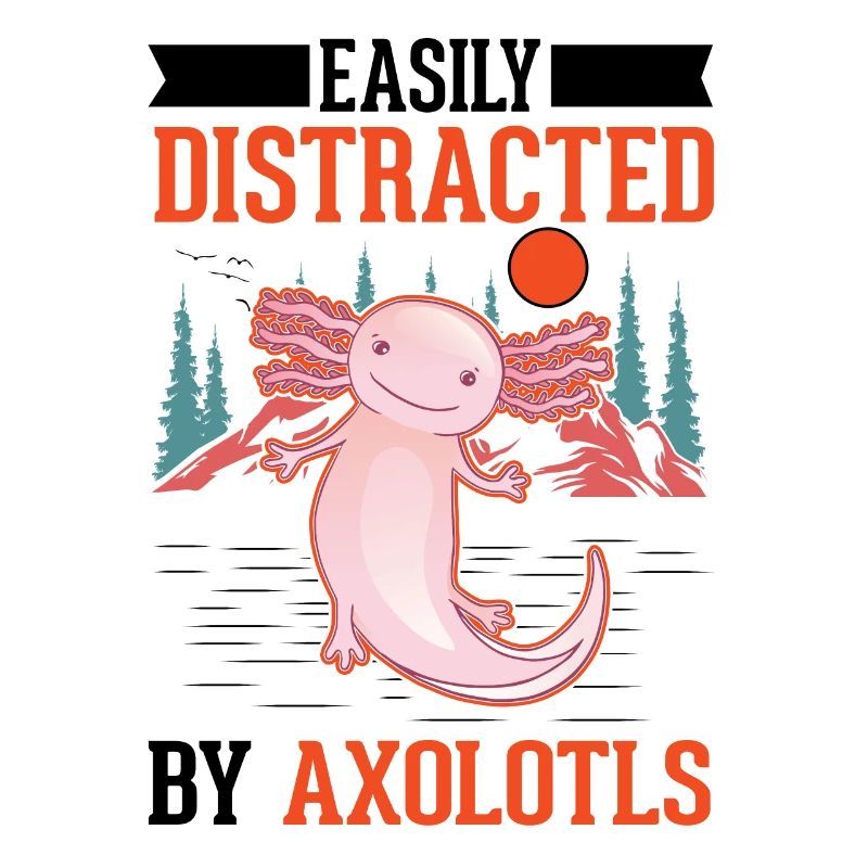 Facilement distrait par les axolotls Amphibien à queue