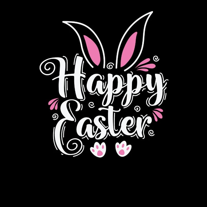 Happy Easter Bunny Colorful Easter Eggs