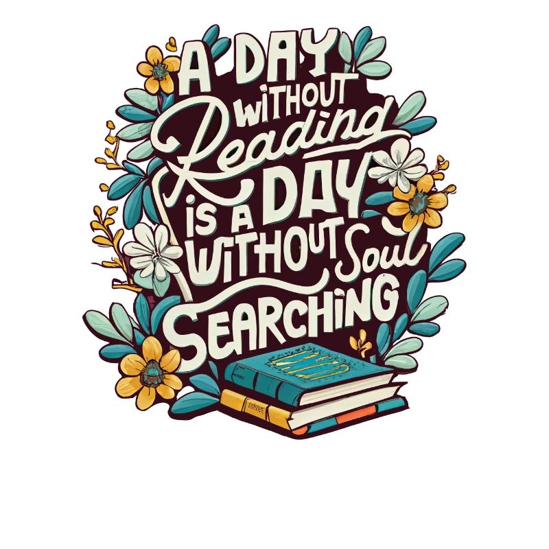 A Day Without Reading Floral Bookworm Book Reader