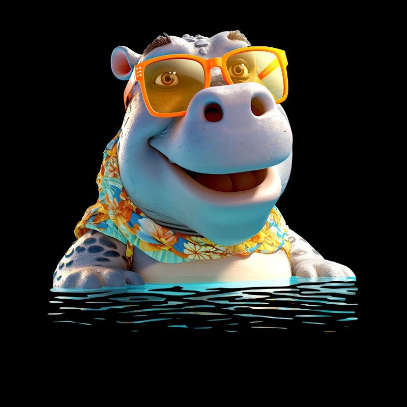 Nilpferd Flusspferd Papa Hippopotamus Cooles Hippo