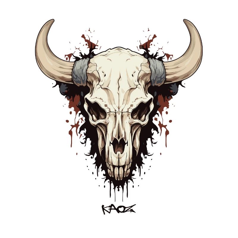 Le crâne d’une vache-taureau