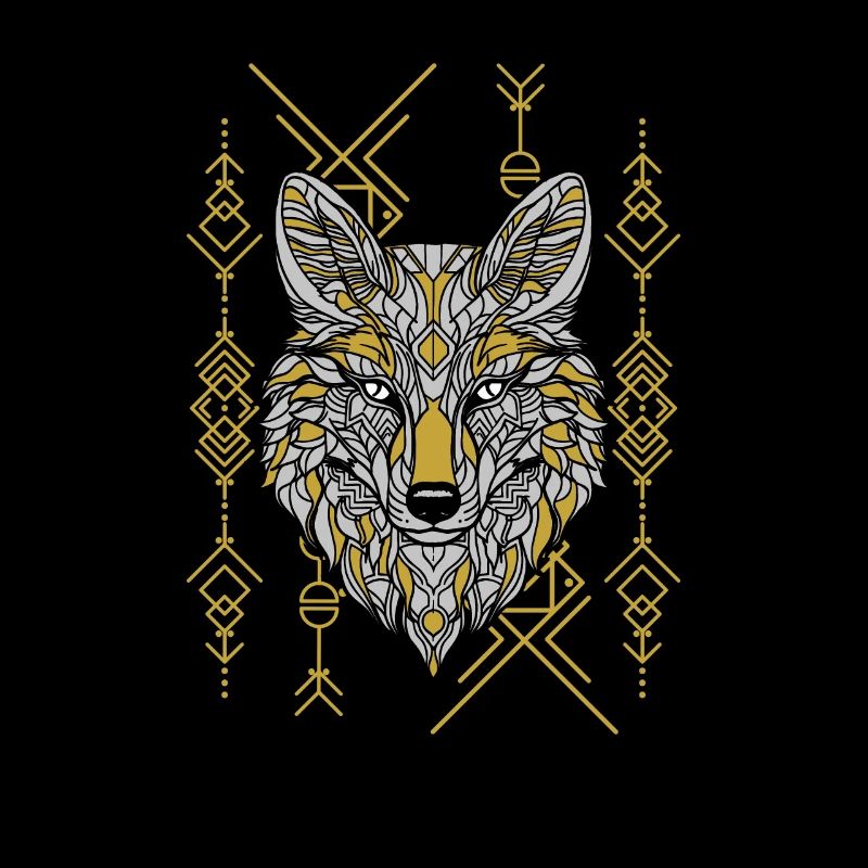 Wolf Abstrakt Geometrisch Polygon Wolf