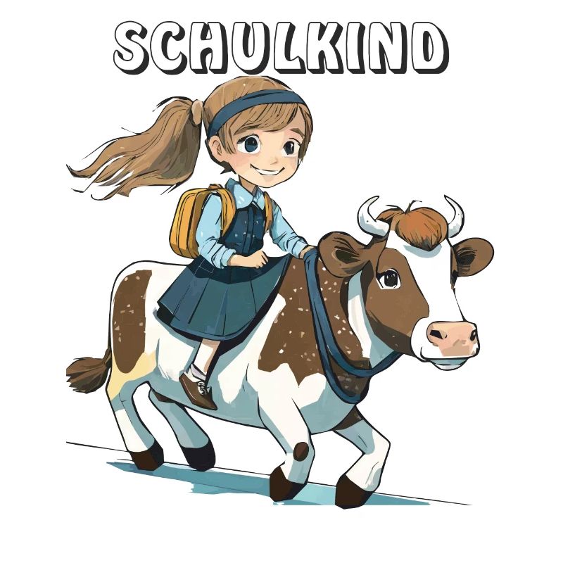 SCHULKIND MÄDCHEN KUH