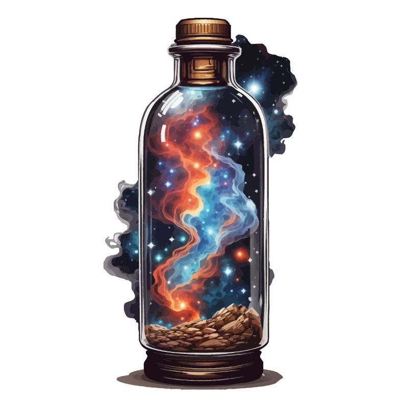 Magical outer space in bottle boho aesthetic