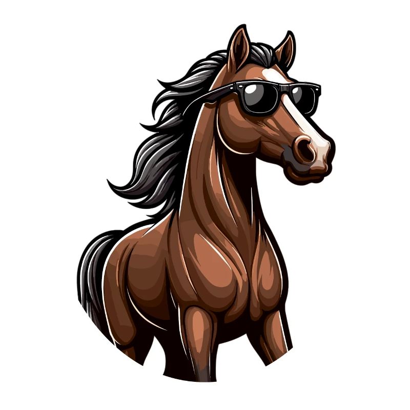 Pferd mit Sonnenbrille in Comicstyle