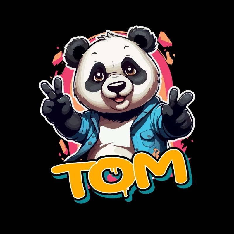 TOM - Beau nom de garçon avec Panda cool