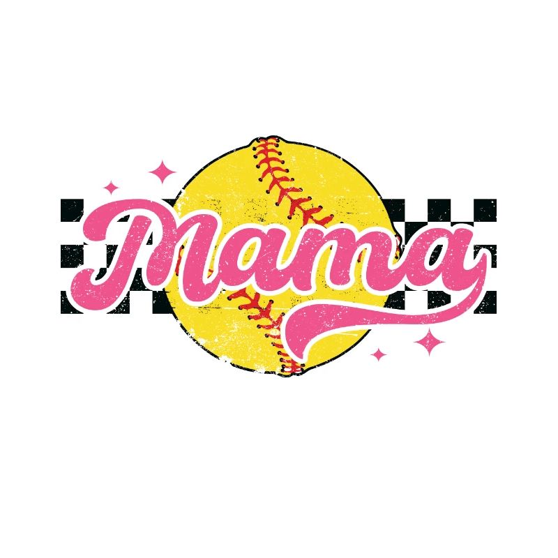 Karierter Softballl Mama Muttertag