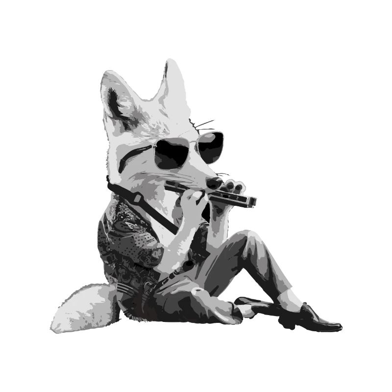 Fox Harmonica Playing Gift