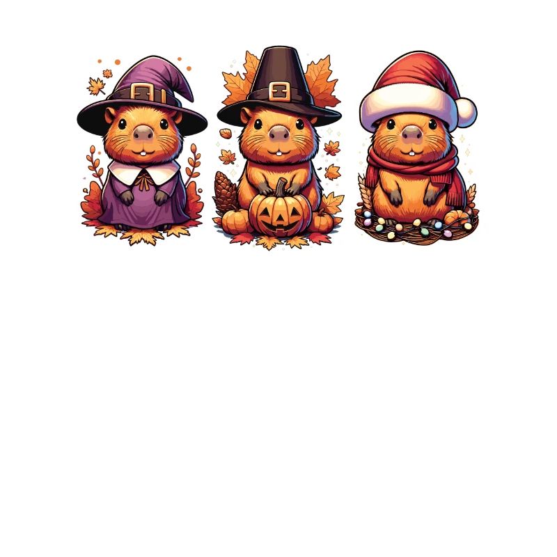 Joyeux Hallothanksmas Capybara Capybara de Noël