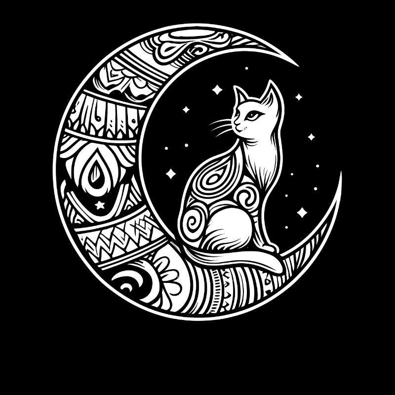Phases de lune tribales de chat