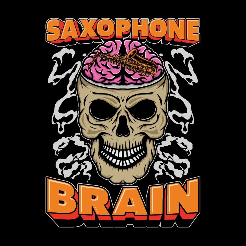 Saxophone Saxophone Skull Saxophone Brain