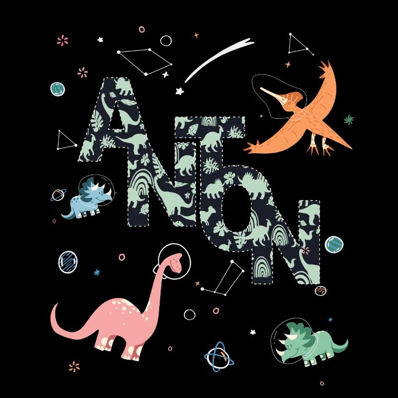 ANTON - Beau prénom de garçon avec dinosaure