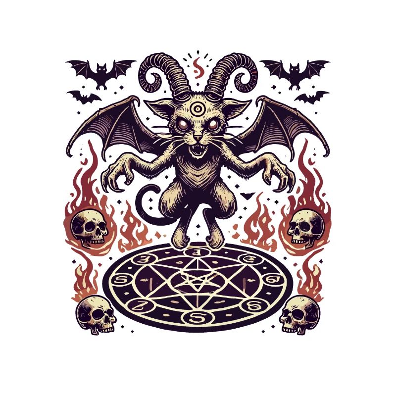 Creepy Devil Cat Dark Cats Summoning