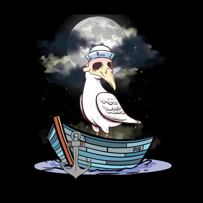 Halloween Möwe Möwen Boot Fährmann Boote