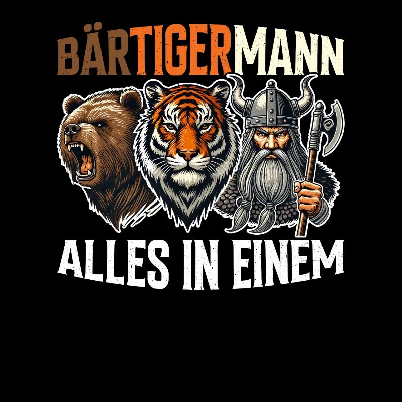 BÄRTIGERMANN Wikinger Bart Mann Tiger Lustige