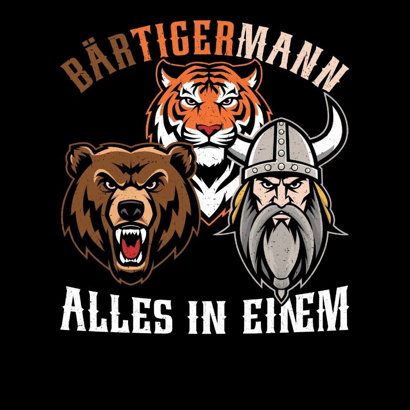 BÄRTIGERMANN Wikinger Bart Mann Tiger Lustige