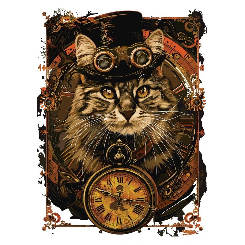 Chat steampunk