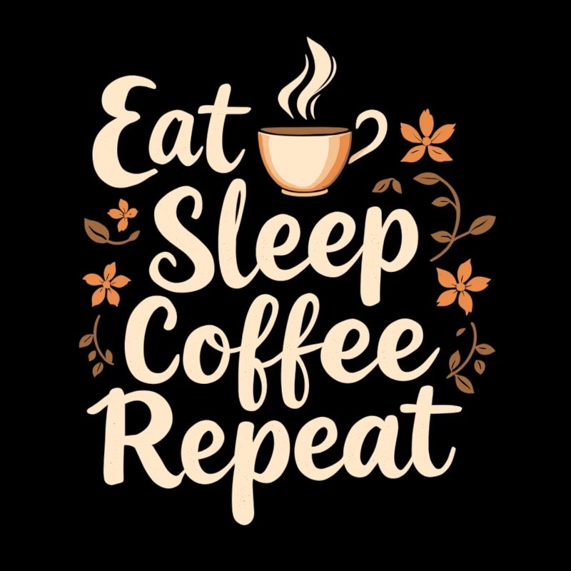 Manger du café de sommeil Répéter le café Café drôle
