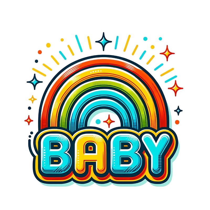 Conception de bébé arc-en-ciel coloré pour la joie