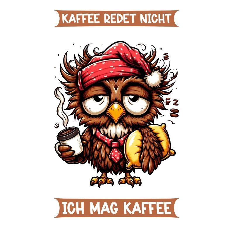 Coffee Doesn't Talk Owl Coffee Drinker Sarcasm