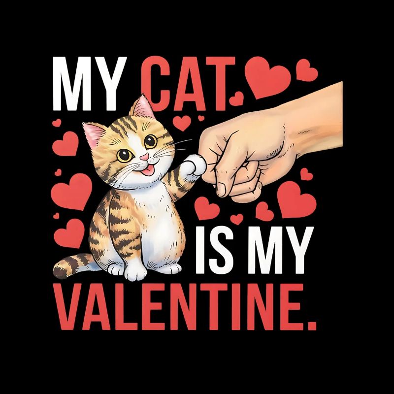 Célibataire & Chat Saint-Valentin Mon chat est mon valentin
