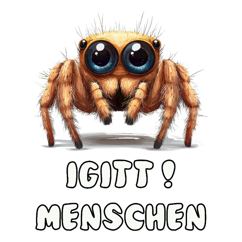 Lustige Spinne mit Spruch