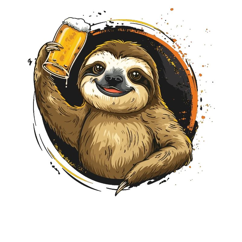 Sloth Beer Beer Drinker