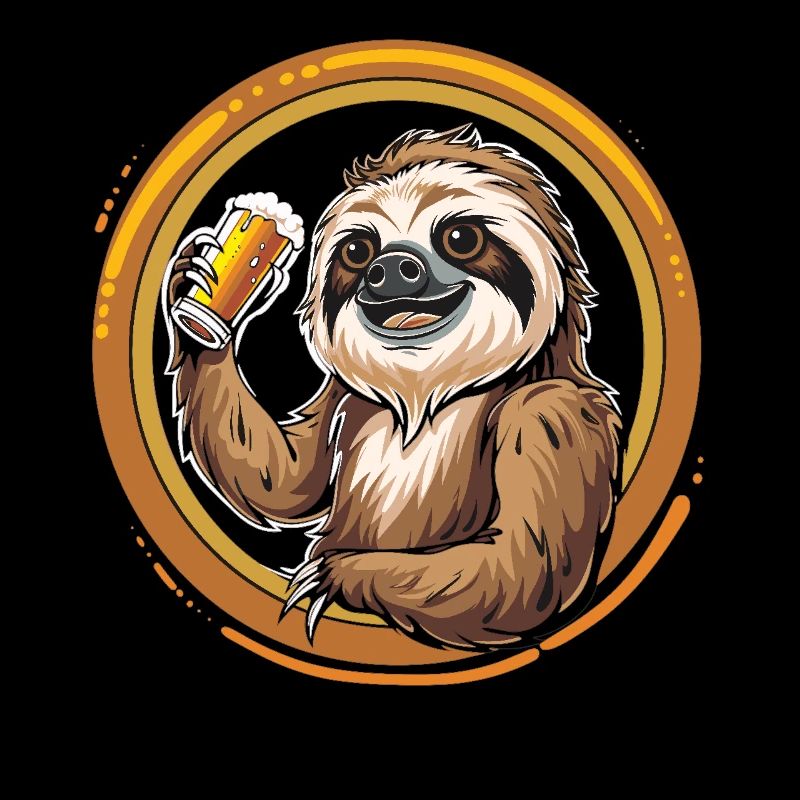 Faultier Bier Biertrinker