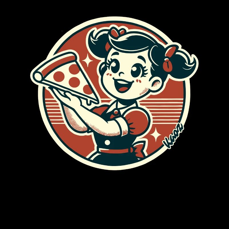 Kleines Mädchen mit Pizza