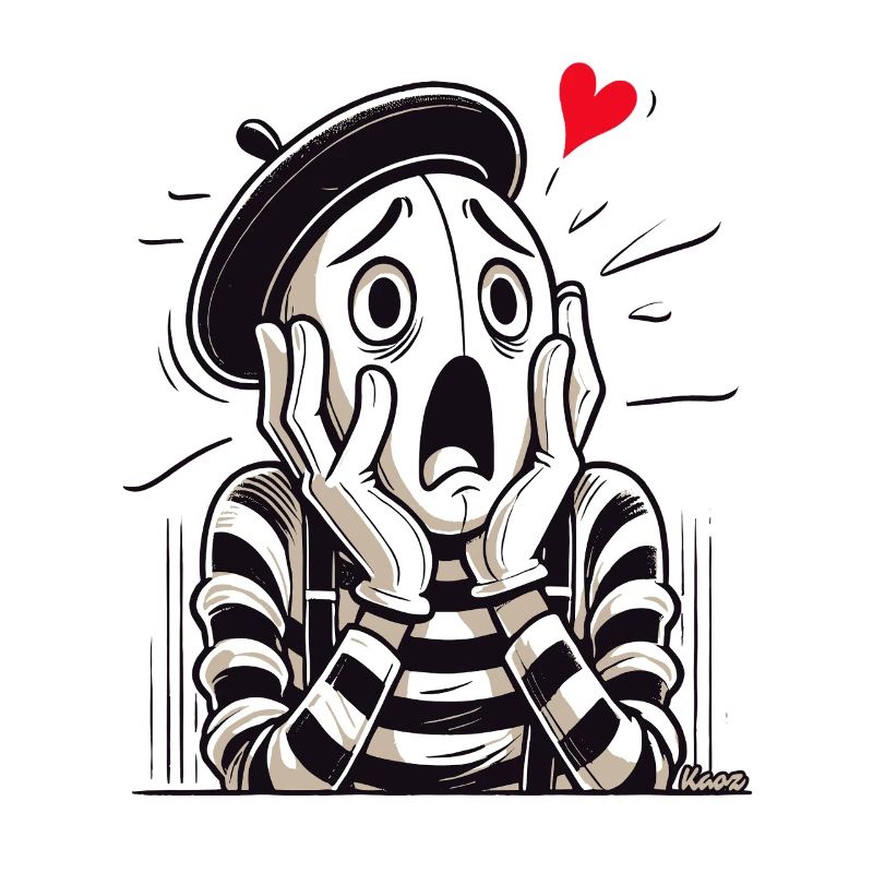 Dramatischer Pantomime – Liebe oder Verzweiflung?