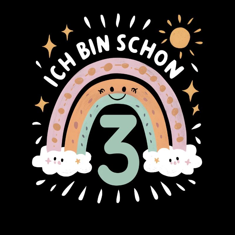 3rd Birthday Shirt Rainbow Cloud