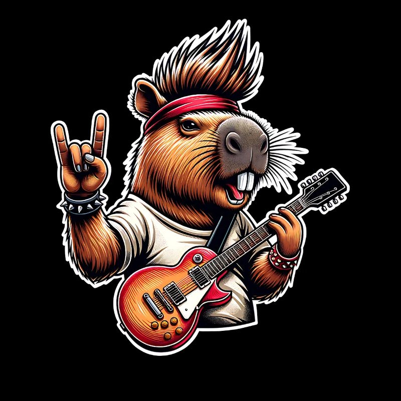 Capybara, guitariste de rock and roll