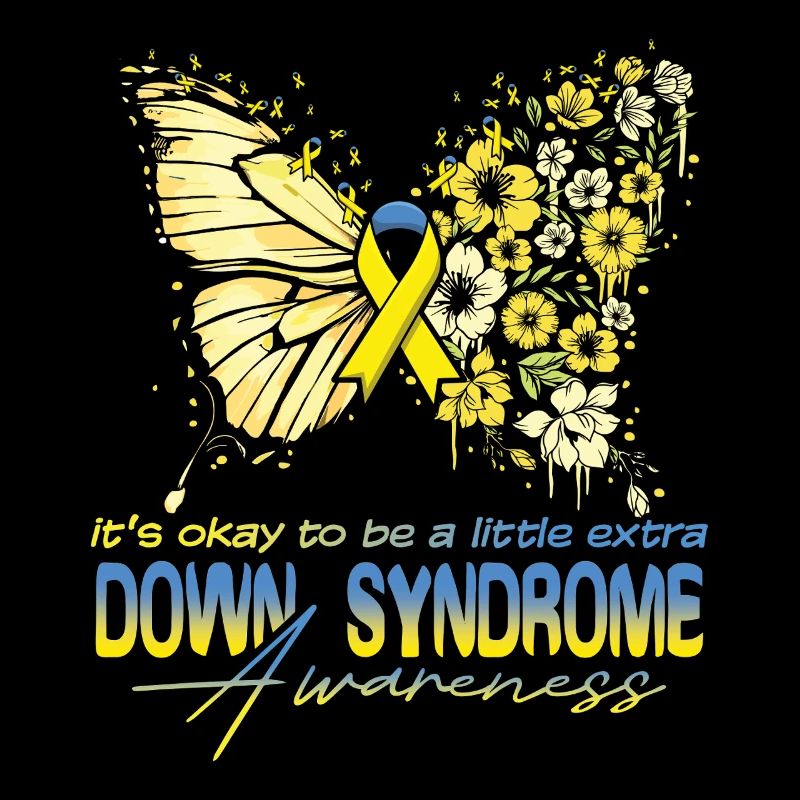 Down Syndrom Bewusstsein Schmetterling Blumen