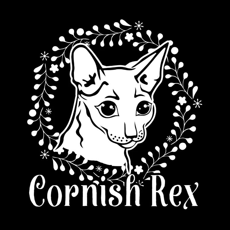 Cornish rex cat Floral Pattern