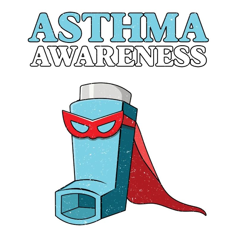 Asthma Bewusstsein Superheld Inhalator Motiv
